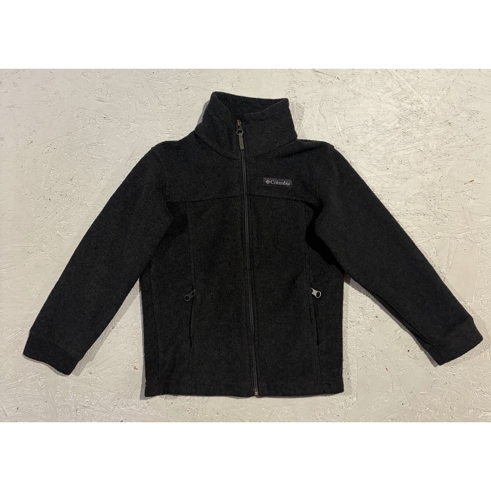 Columbia Sportswear Fleece Jacket Boys‎ XS Gray Mock Neck Full Zip Pockets